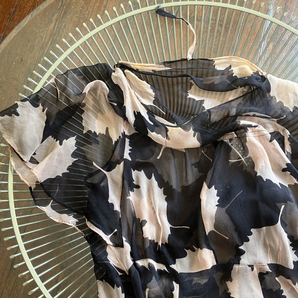 Vintage 20s leaf pattern sheer midi dress size small - Picture 15 of 16